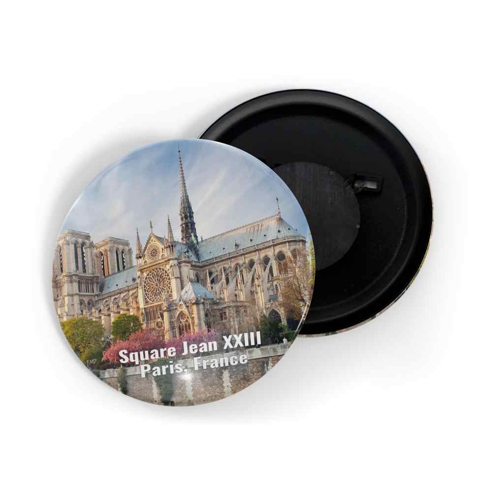 dhcrafts Fridge Magnet Multicolor Famous Tourist Place Square Jean XXIII Paris, France Glossy Finish Design Pack of 1